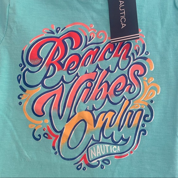 NWT Nautica Girls Beach Vibes Only Foil Graphic T-Shirt - Picture 3 of 6